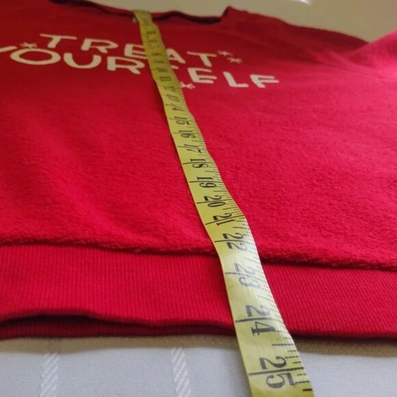 Xhilaration Red With Glittery White "Treat Yourself" Sweatshirt Size XL! - Picture 7 of 15